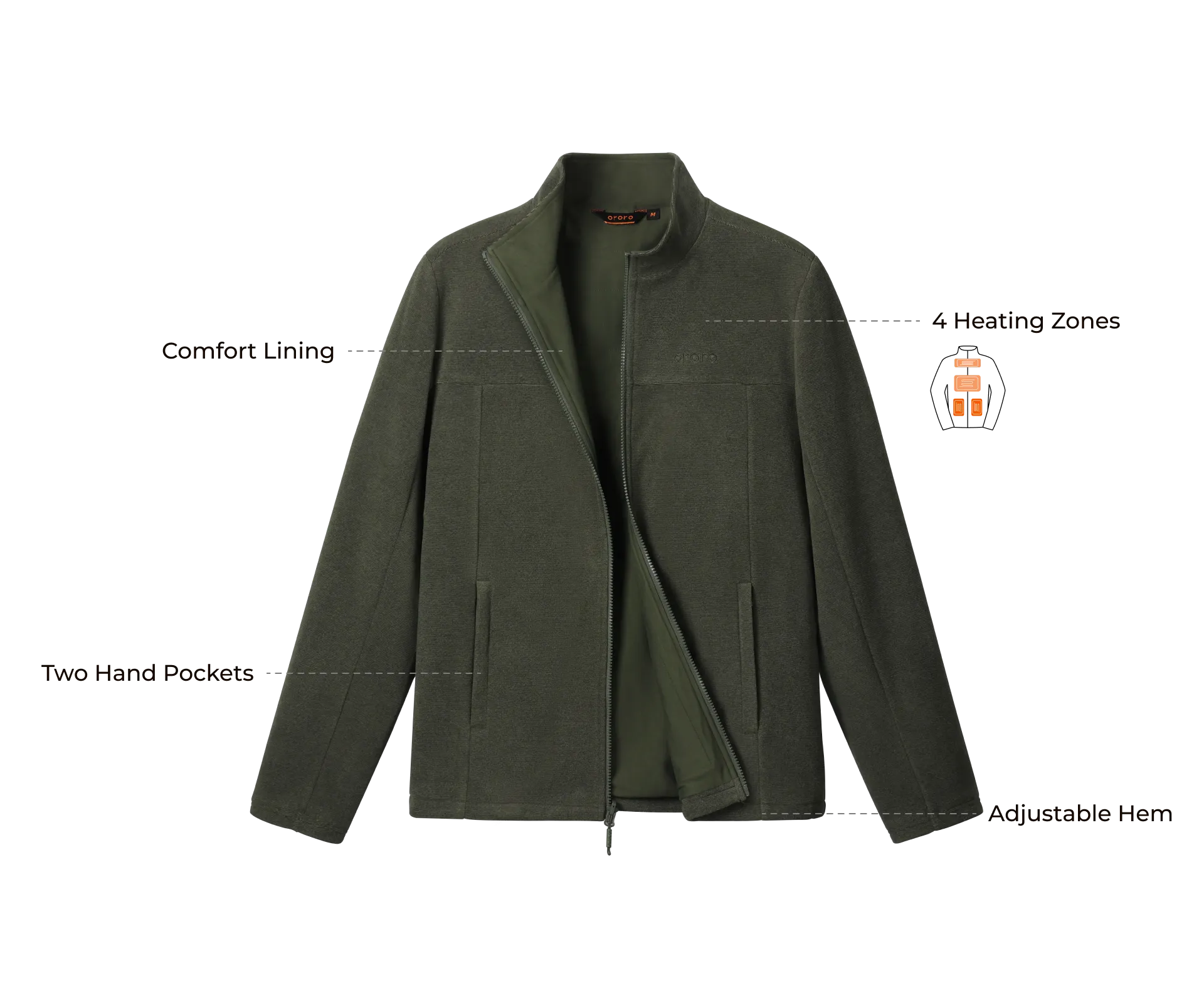 River Ridge Men’s 3-in-1 Heated Jacket with Fleece Liner