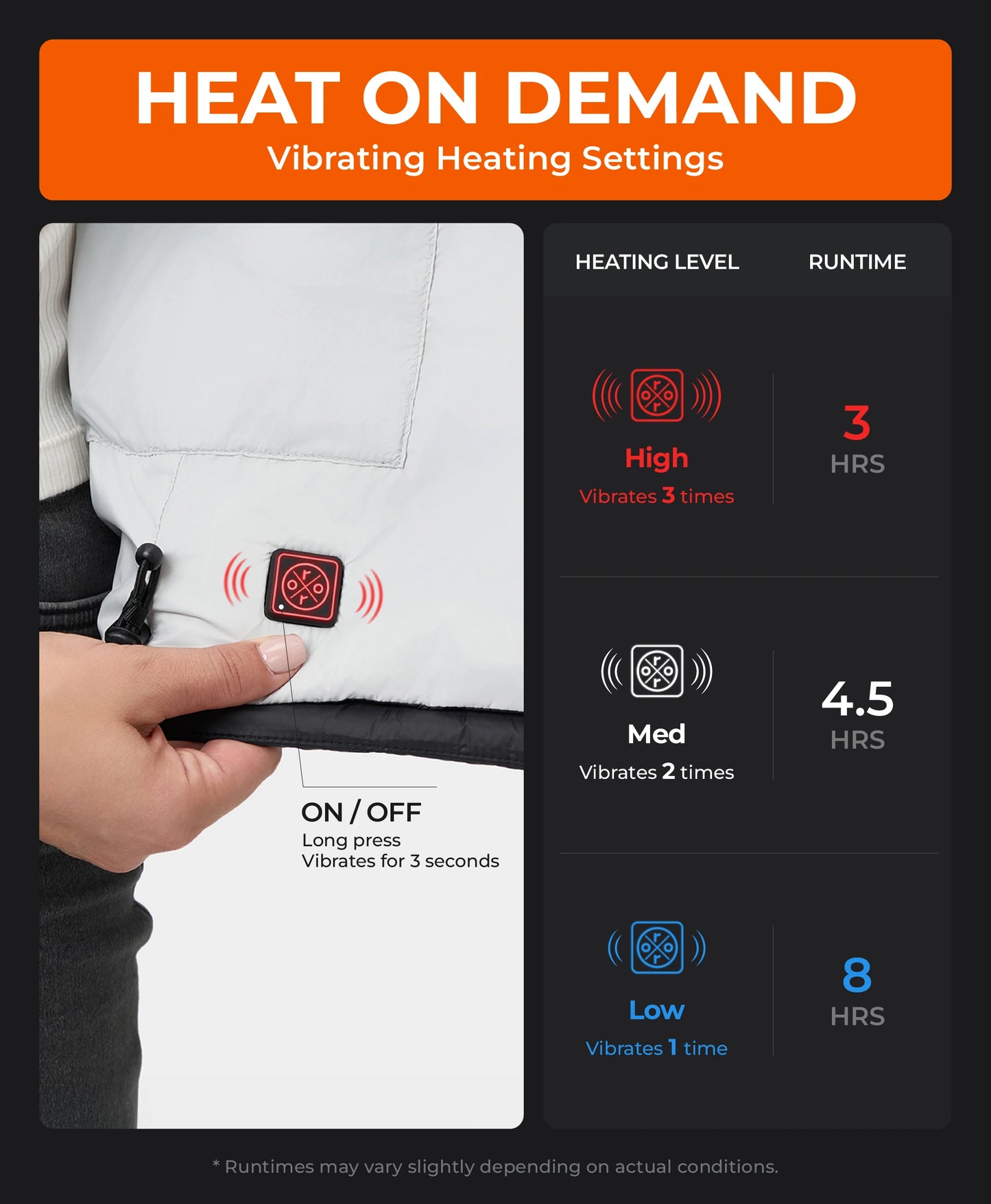 Vibrating Heating Settings