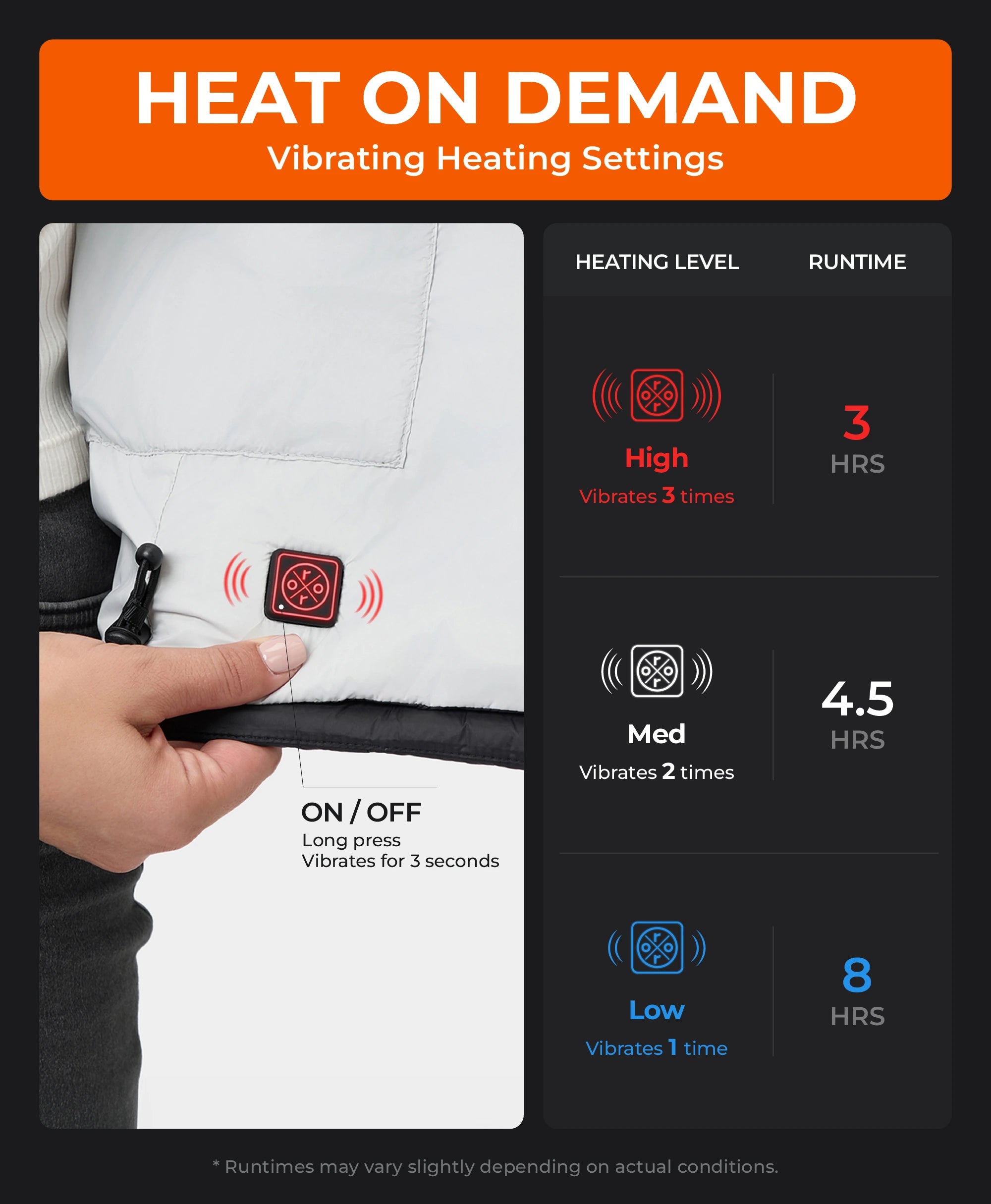 Vibrating Heating Settings