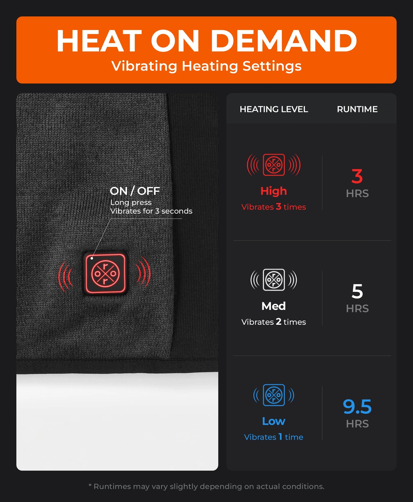 Vibrating Heating Settings