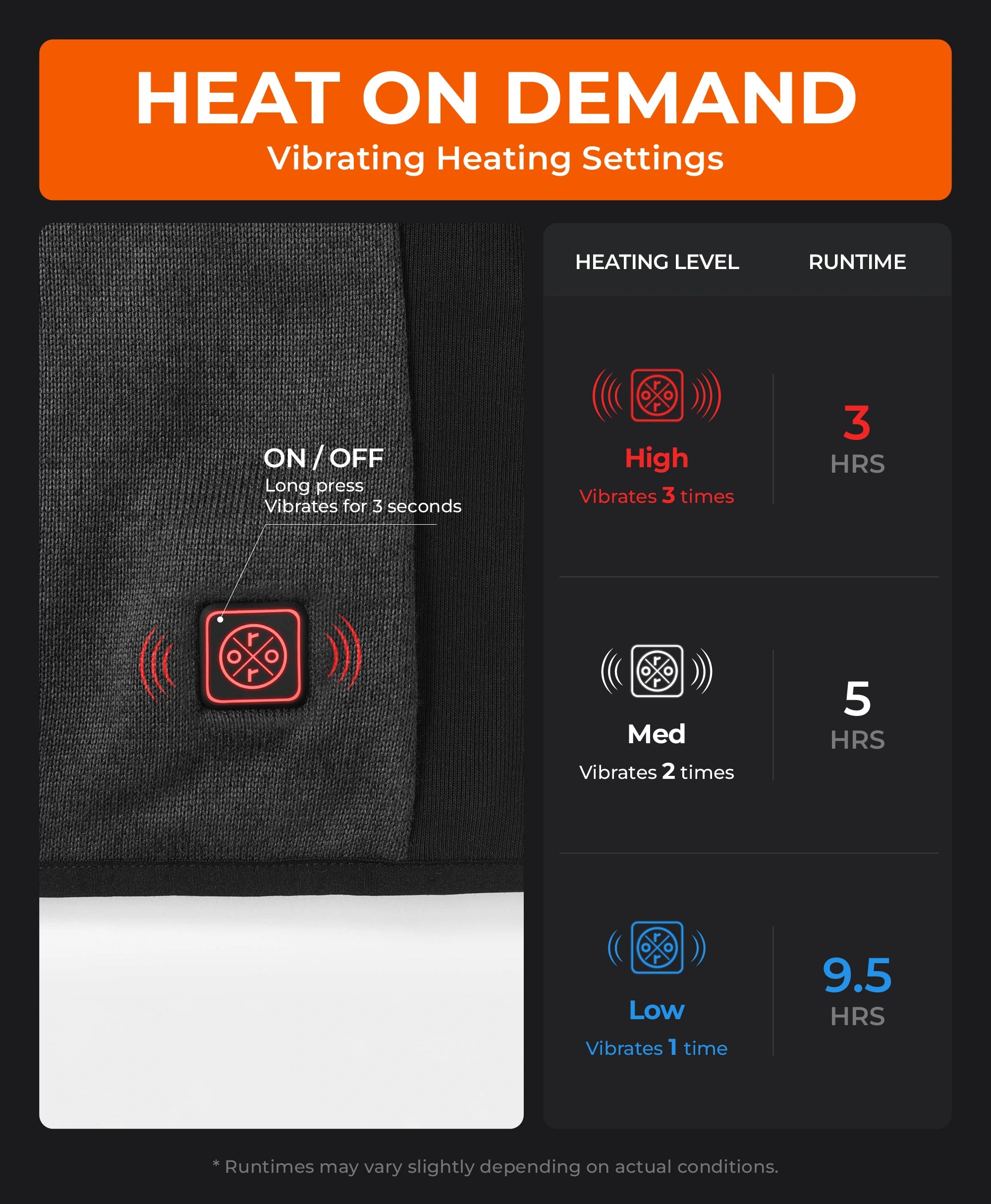 Vibrating Heating Settings