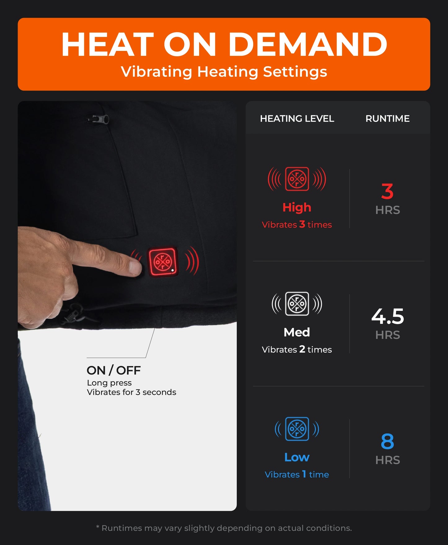 Vibrating Heating Settings