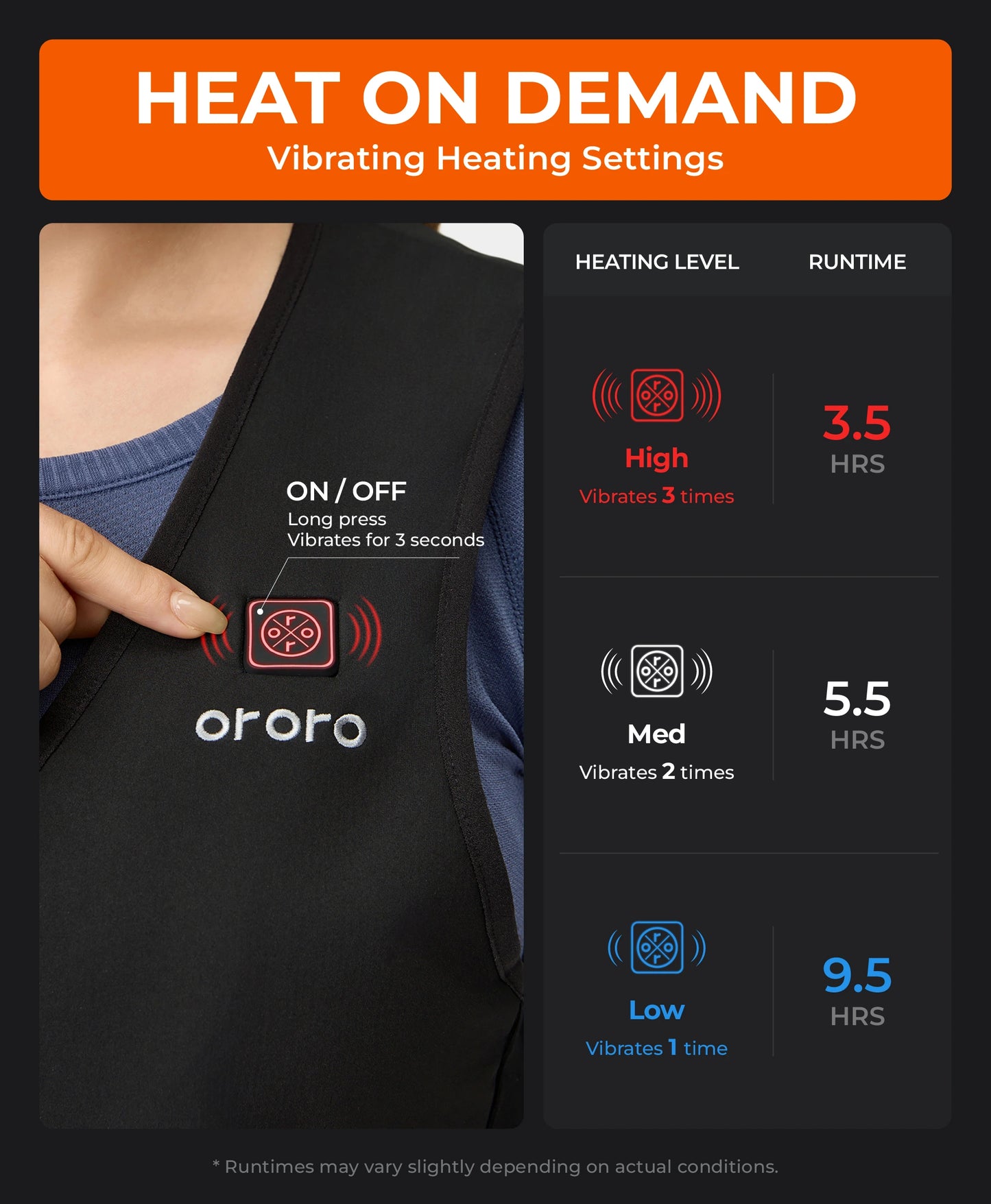 Vibrating Heating Settings