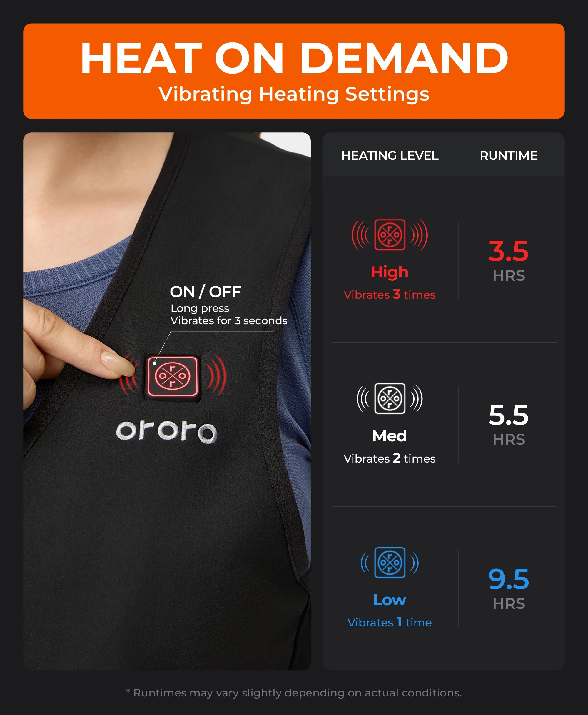 Vibrating Heating Settings