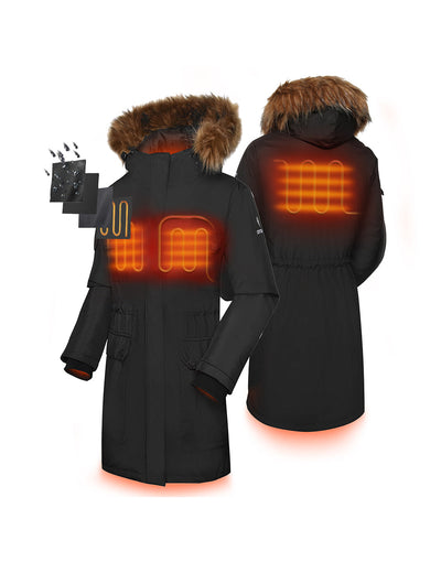 Women's Heated Thermolite® Parka - Black - (3 Heating Zones) view 2