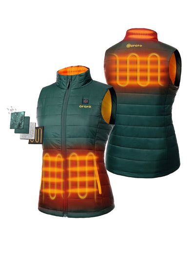 Four Heating Zones: left & right front stomach, upper-back, and collar view 2