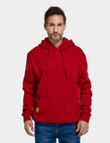 (Open-box) Unisex Heated Pullover Hoodie with Heating on Chests - Red
