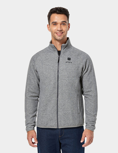 Men's Heated Full-Zip Fleece Jacket - Flecking Gray view 1