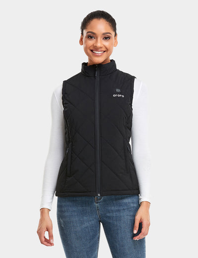 Women's Heated Quilted Vest - Black view 1