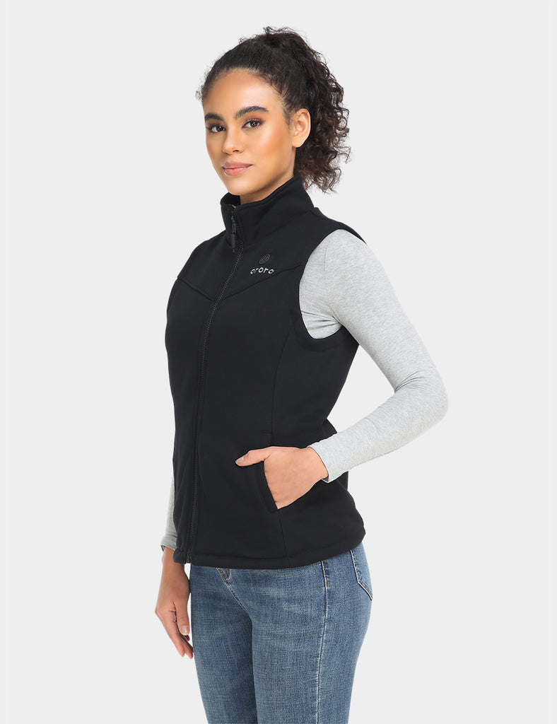 Women's Heated Fleece Vest - Black (Battery Not Included)