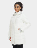 Women's Heated Puffer Parka Jacket - Milk White