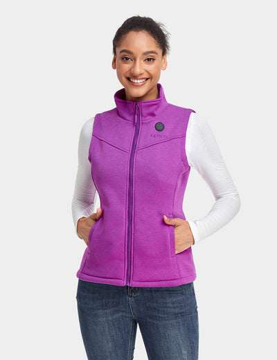 Women's Heated Fleece Vest - Purple view 1