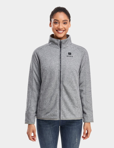 Women's Heated Full-Zip Fleece Jacket - Flecking Gray view 1