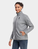 Women's Heated Full-Zip Fleece Jacket - Flecking Gray