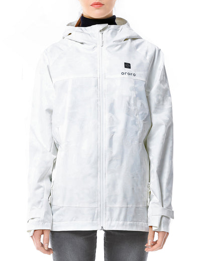 [ Women Camo Heated Jacket - White (Discontinued) - ORORO] view 1