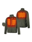 (Open-Box) Men's Heated Fleece Jacket - Gray/Army Green