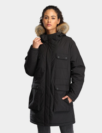 [ Women's Heated Thermolite® Parka - Black - (3 Heating Zones)] view 1