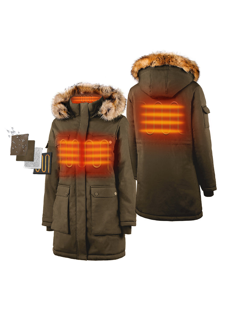 ORORO Women's Large Gray 7.38-Volt Lithium-Ion Heated Fleece Vest