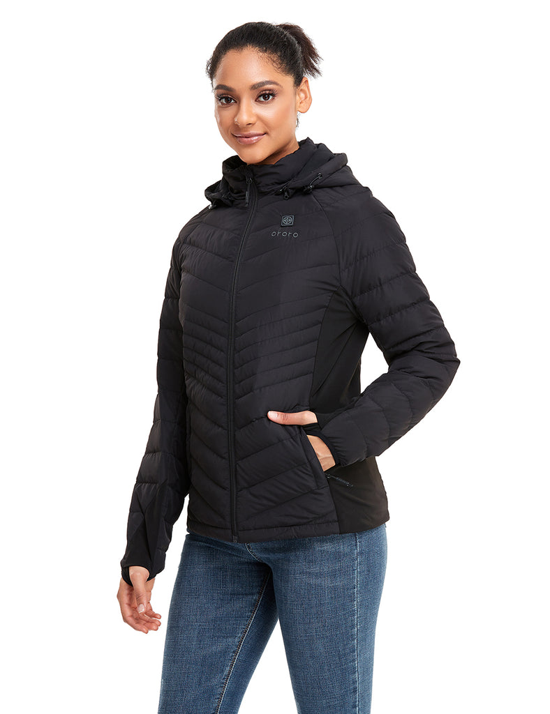 (Open-box) Women's Heated Down Jacket (Battery Not Included) – ORORO